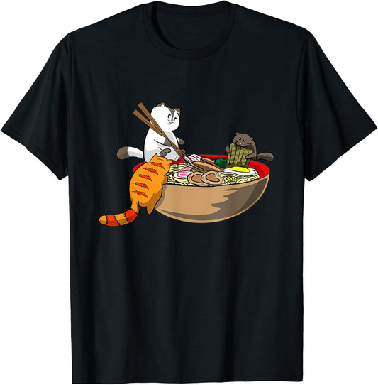 Ramen Cat Neko Anime Kawaii Cat Lover Japanese Gifts Teens T-Shirt