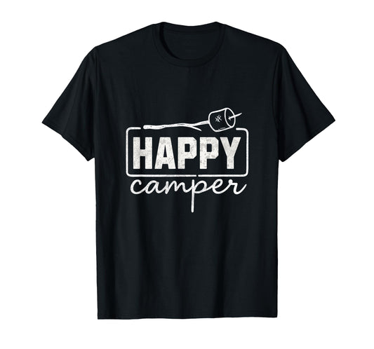 Happy Camper Marshmallow Funny Hiking Camping Men Women Kids T-Shirt