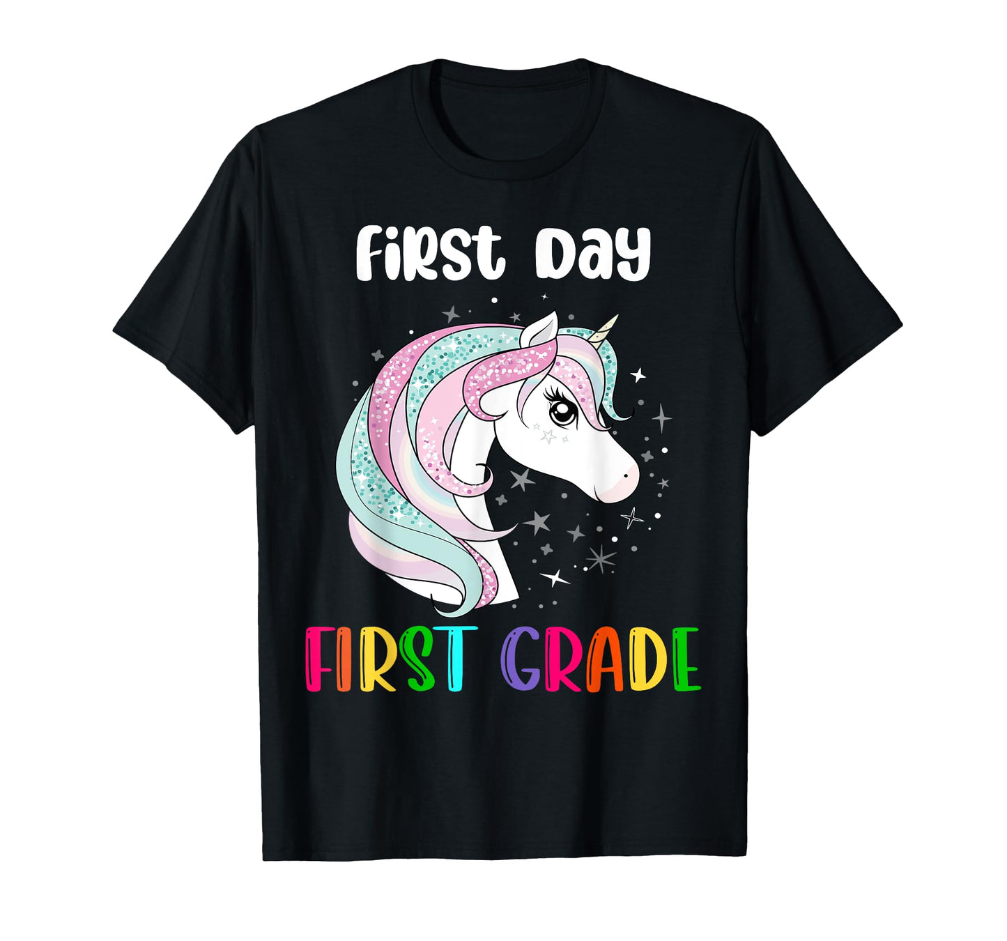 Unicorn First Day Of First Grade 1st Day Of School Girls T-Shirt