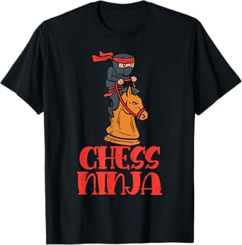 Chess Ninja On Knight Horse Funny Player Boys Girls Kids T-Shirt