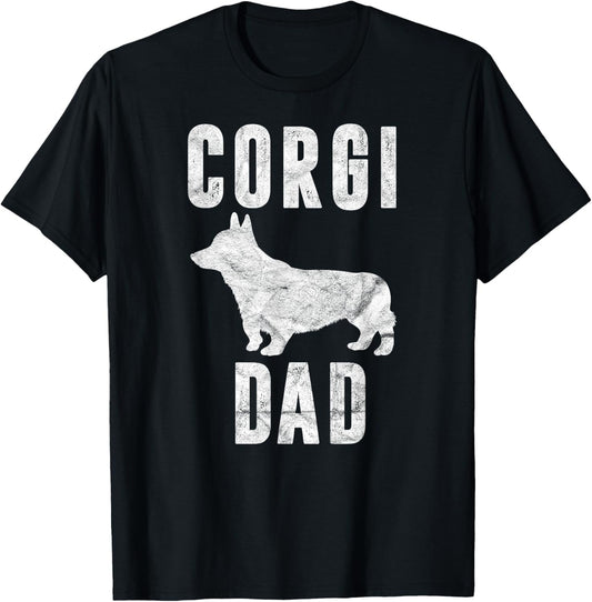 Vintage Corgi Dad Gift Dog Daddy Welsh Corgi Father T-Shirt
