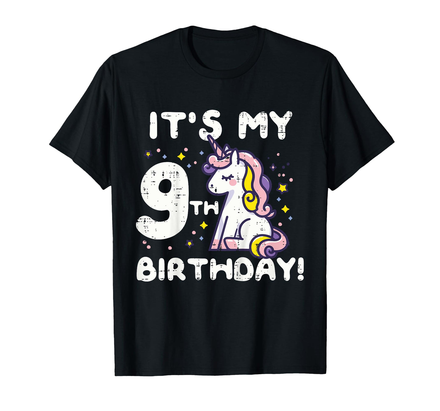 Its My 9th Birthday Unicorn Cute 9 Year Old Bday Girls Kids T-Shirt