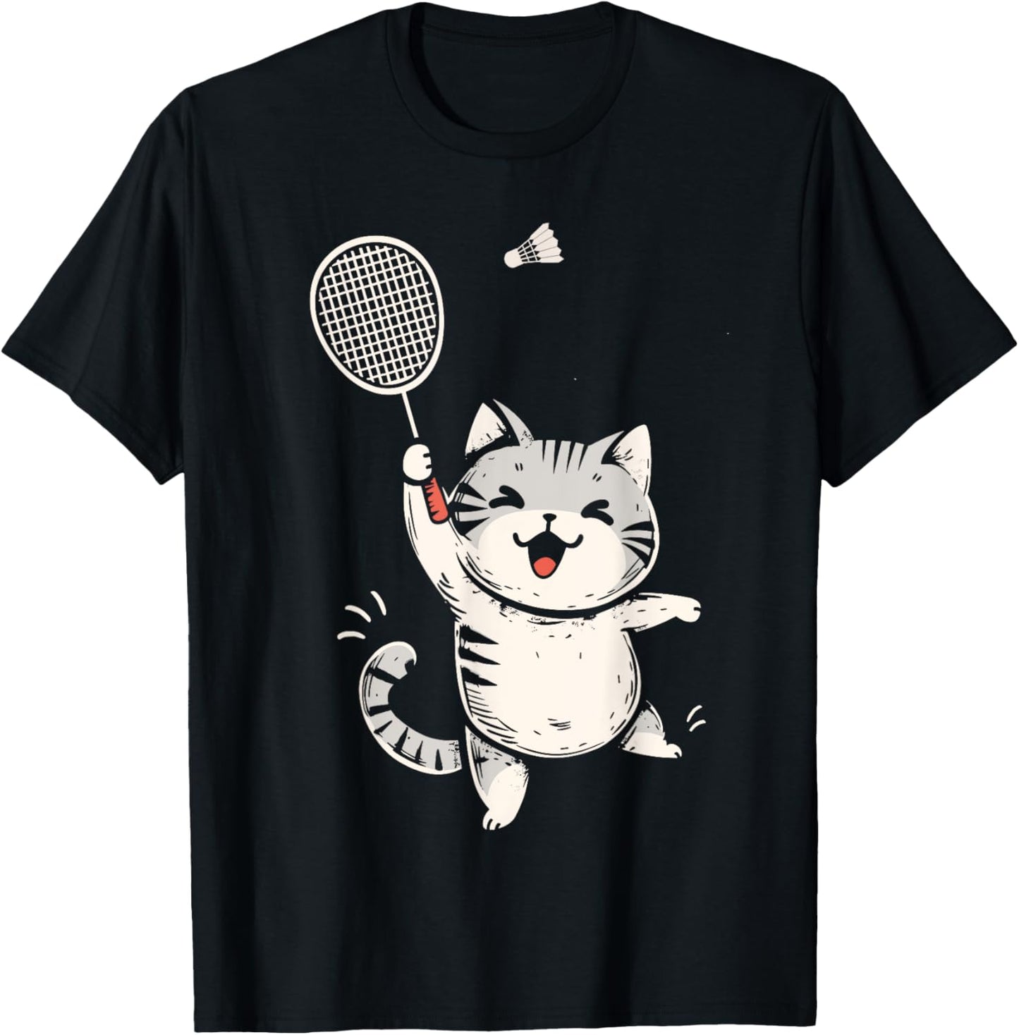 Cute Kitty Badminton Player Shuttlecock T-Shirt