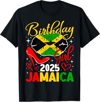 Jamaica Birthday Girls 2025 Birthday Party Squad Girls Trip T-Shirt