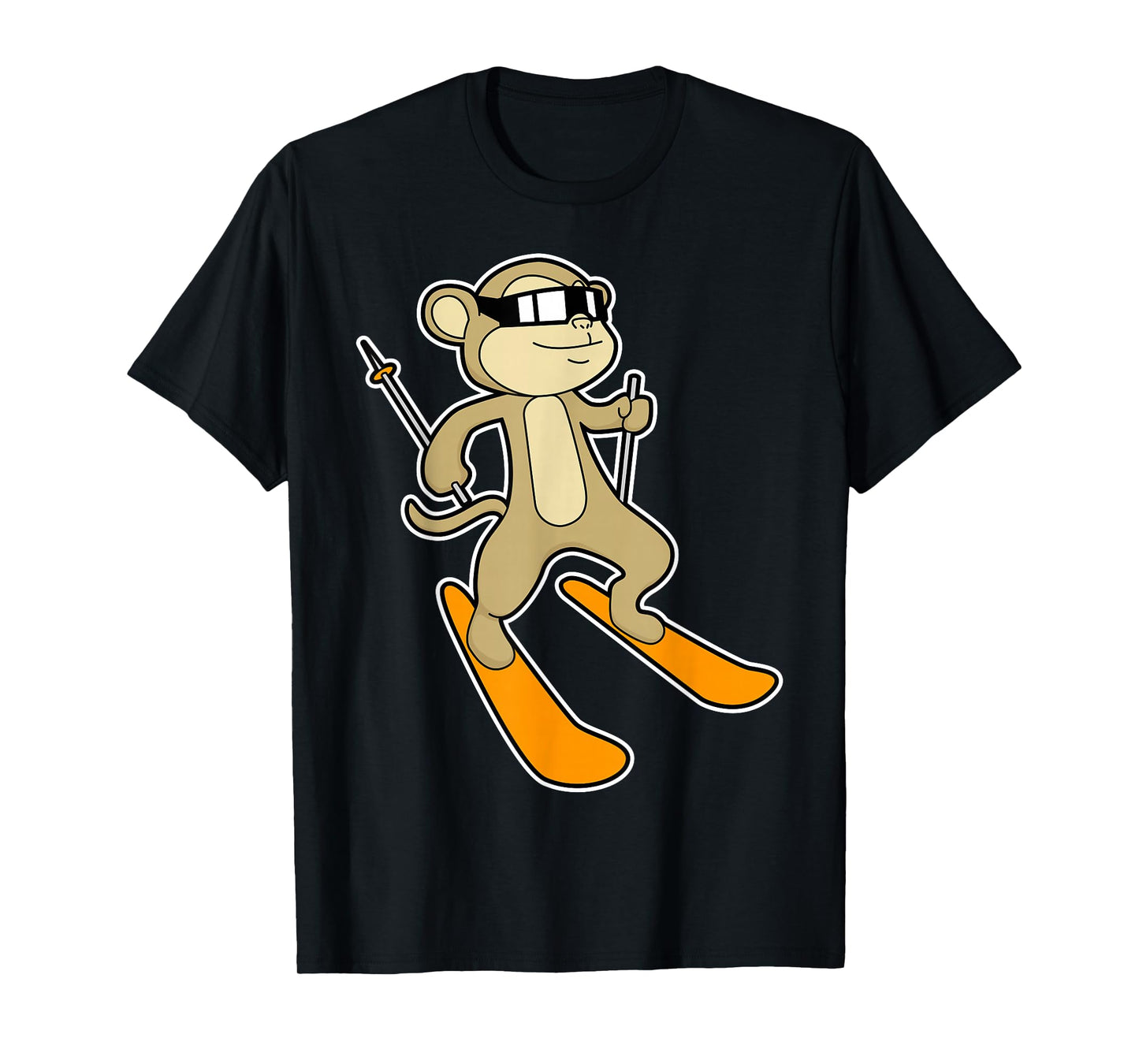 Monkey Skier Ski Winter sports T-Shirt