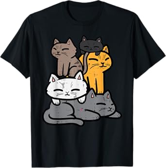 Cats Piled Up Cute Kitten Feline Women Girls Kids Toddler T-Shirt
