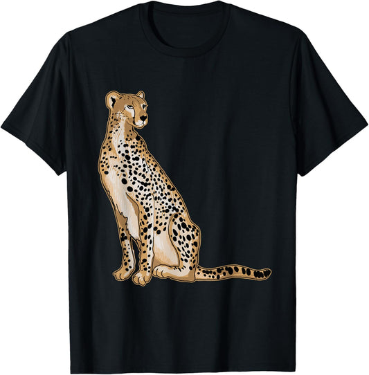 Cute Cheetah Lover Illustration Wild Cat Love T-Shirt