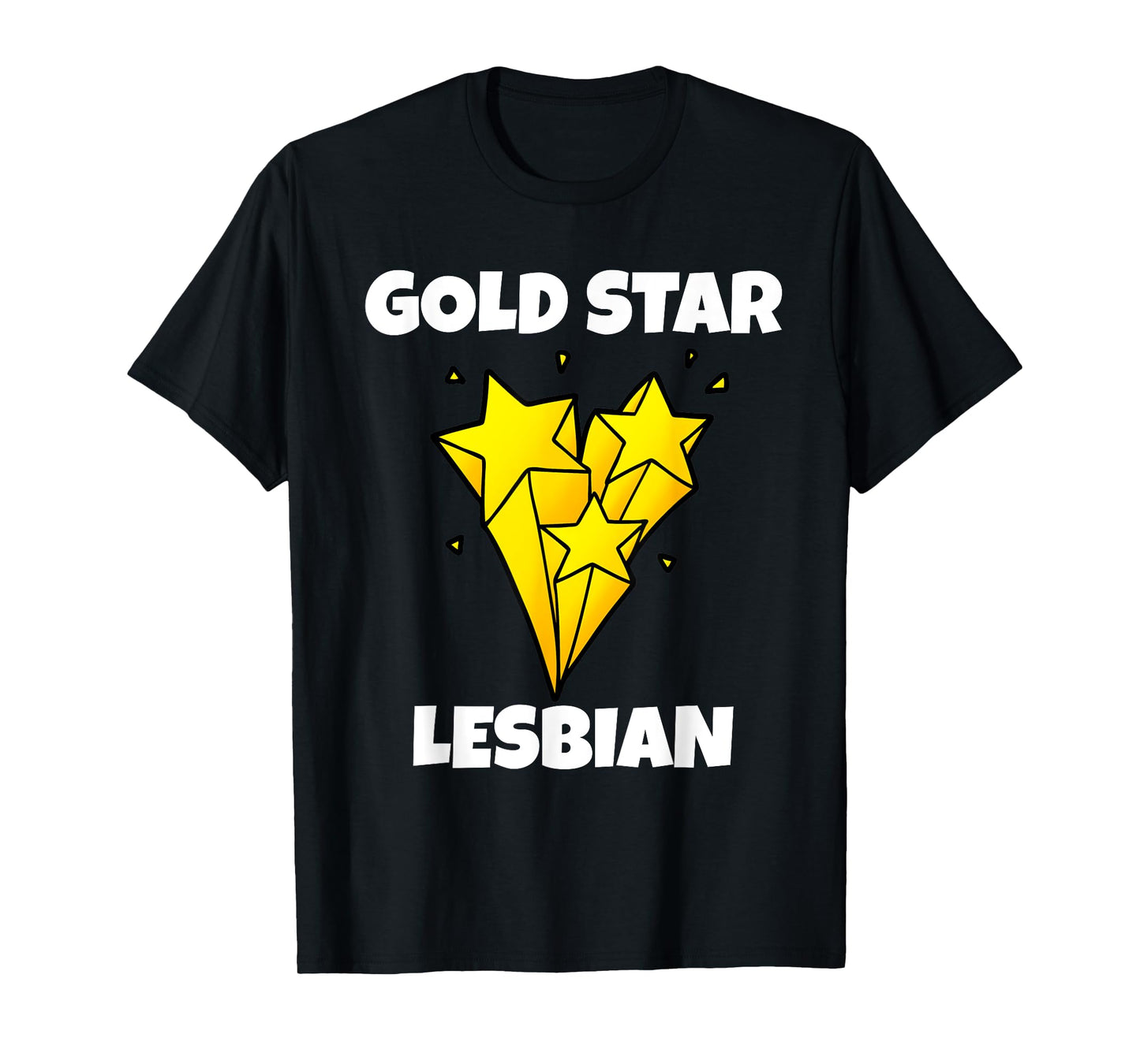 Funny Gold Star Lesbian T-Shirt Novelty Gay Pride Shirt T-Shirt