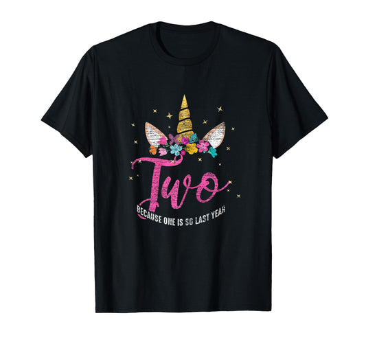 2 Years Old Birthday Girl Gifts Unicorn 2nd Birthday T-Shirt