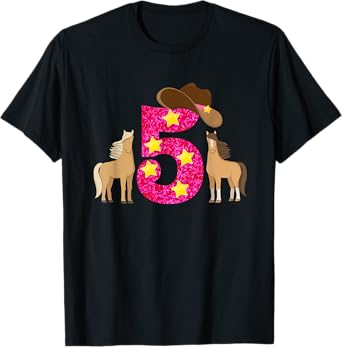 5 Year Old Cowgirl Birthday T-Shirt