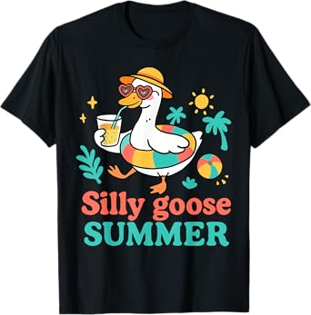 Funny Meme Just A Silly Goose Summer Vacation Beach Hawaii T-Shirt