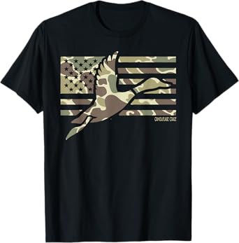 Camo Patriotic Mallard Duck Camouflage Flying Duck Hunting T-Shirt