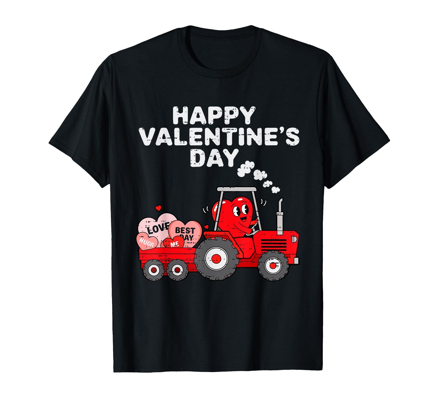Valentines Day Heart In Tractor Funny Farm Toddler Boys Kids T-Shirt