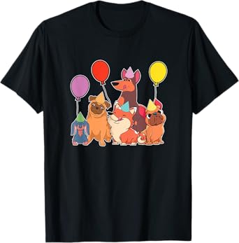 Kids Birthday Party Cute Pet Animals Dog Owner Dogs T-Shirt