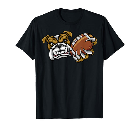 Bulldog American Football Mascot T-Shirt for Men Women Girls Kids