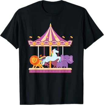 Circus Carousel Shirt Unicorn Lion Elephant T T-Shirt