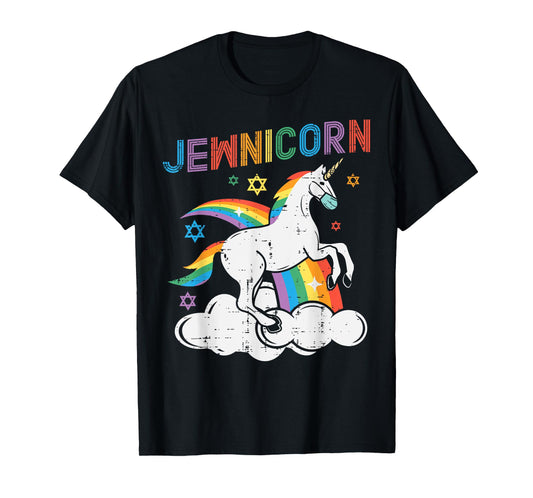 Jewnicorn Jew Unicorn Mask Chanukah Hanukkah Quarantine Gift T-Shirt