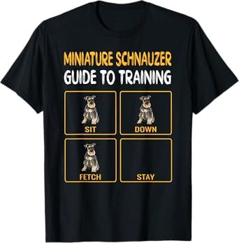 Funny Miniature Schnauzer Guide To Training Dog Obedience T-Shirt