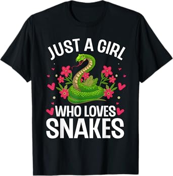 Funny Snake Design For Girls Women Snake Lover Kids Toddler T-Shirt