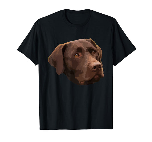 Funny Chocolate Lab T-Shirt | Labrador Retriever Dog Head T-Shirt for Men Women Girls Kids