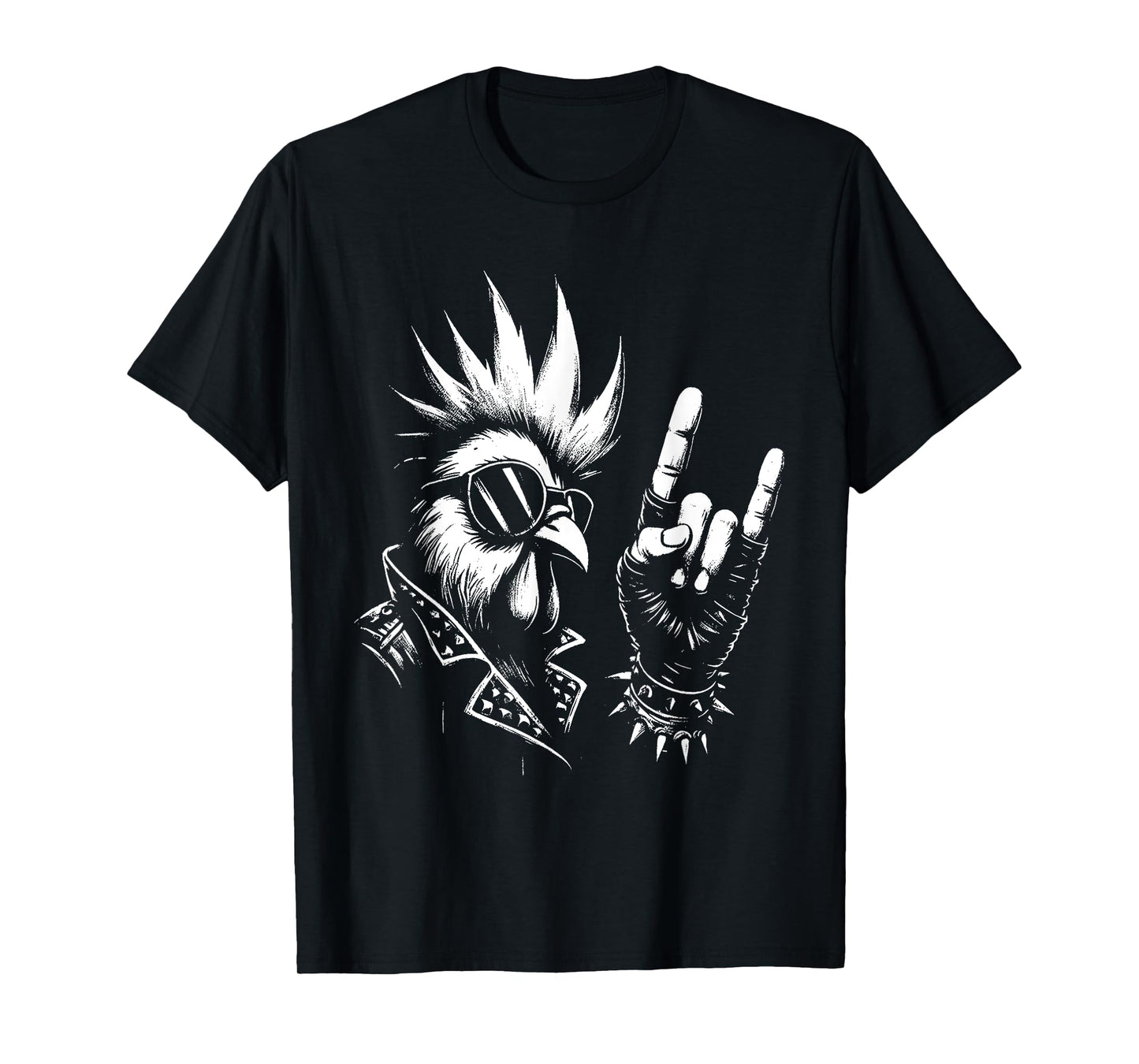 Chicken Rock 'n Roll Hand Sign - Vintage Rock Chicken Lover T-Shirt