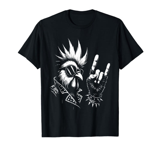 Chicken Rock 'n Roll Hand Sign - Vintage Rock Chicken Lover T-Shirt