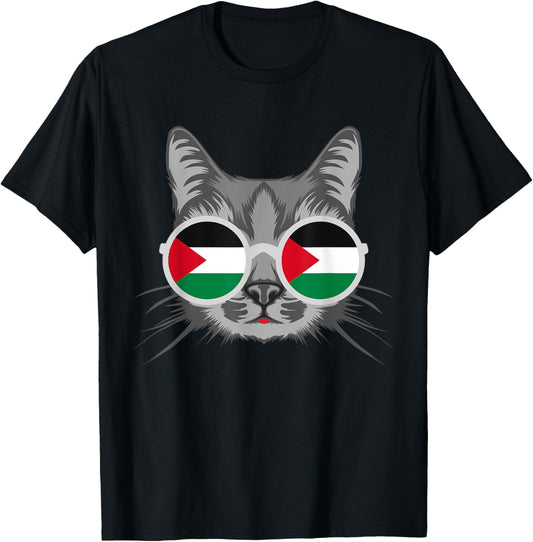 Free Palestine Flag Palestinian Cat Gaza T-Shirt