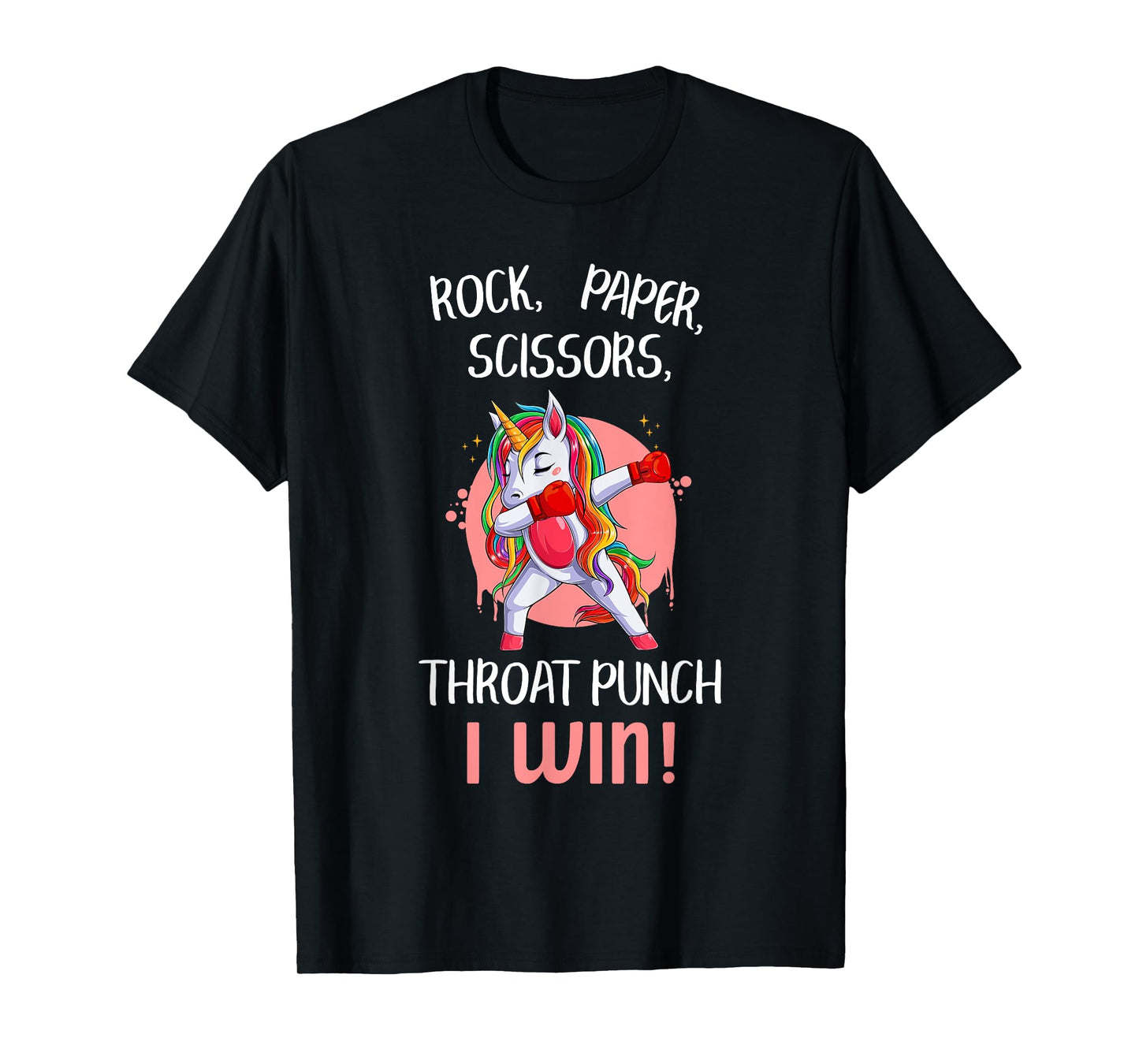 Rock Paper Scissors Throat Punch I Win Unicorn Boxing Boxers T-Shirt