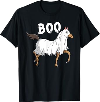 Horse Ghost Boo | Equestrian Horse Lover Farmer Halloween T-Shirt