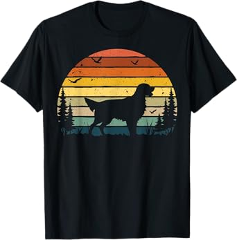Flat-coated Retriever Dog Retro Vintage Men Women T-Shirt