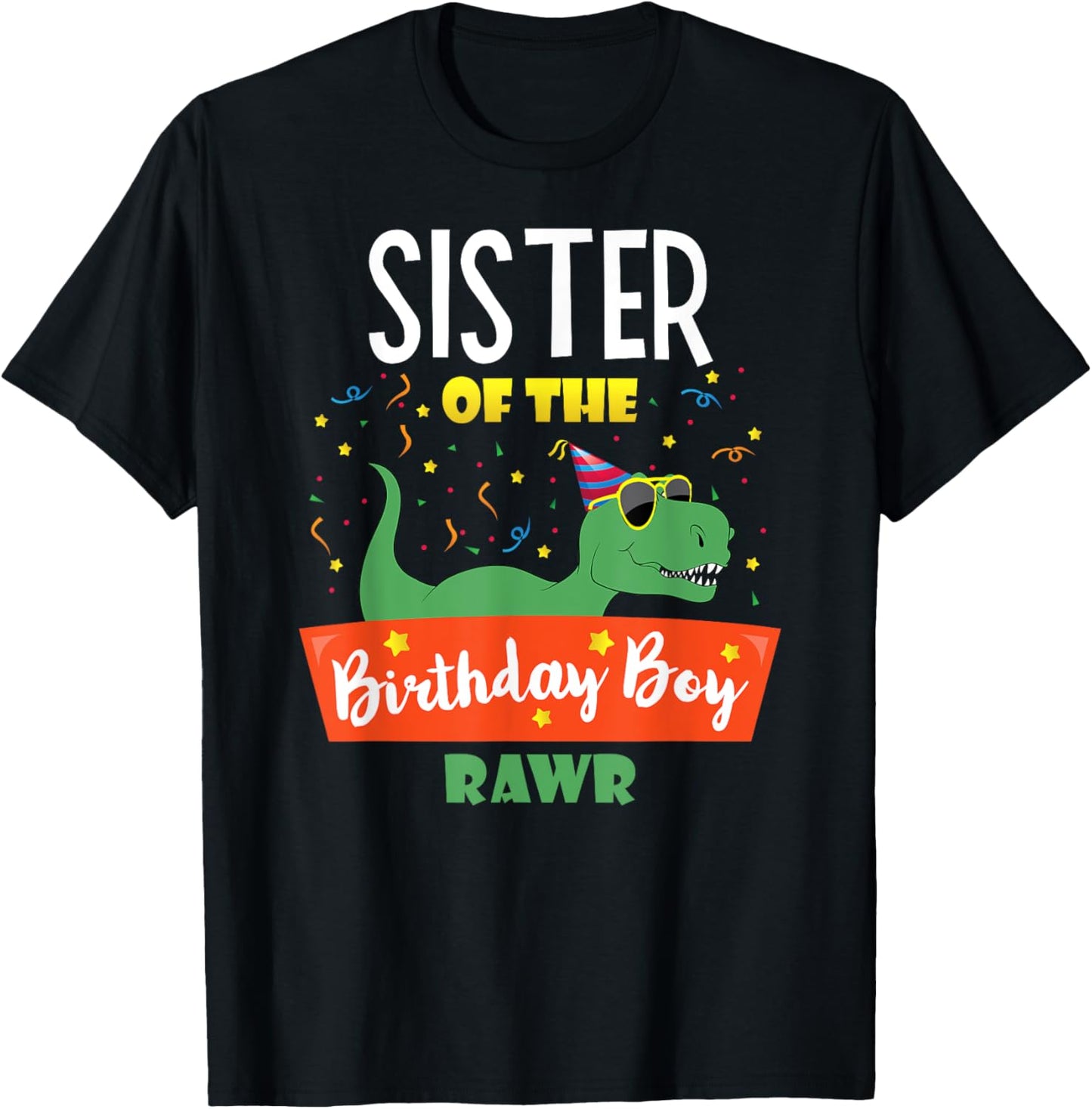 Sister of the Birthday Boy Funny Dinosaur Party Cute Dino T-Shirt