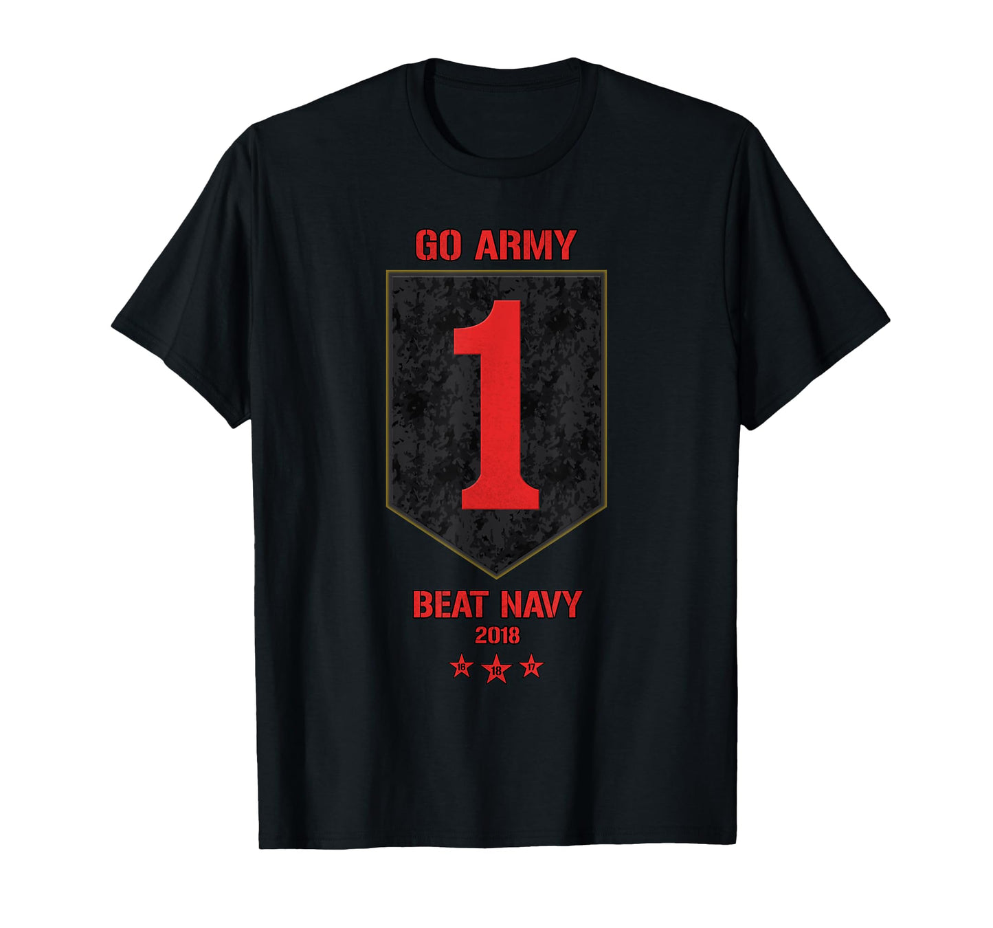 Veterans & Armed Forces Design (VAFD) Go Army! Beat Navy! 2018 Black Adult Men's Classic Fit Short Sleeve Crew Neck T-Shirt