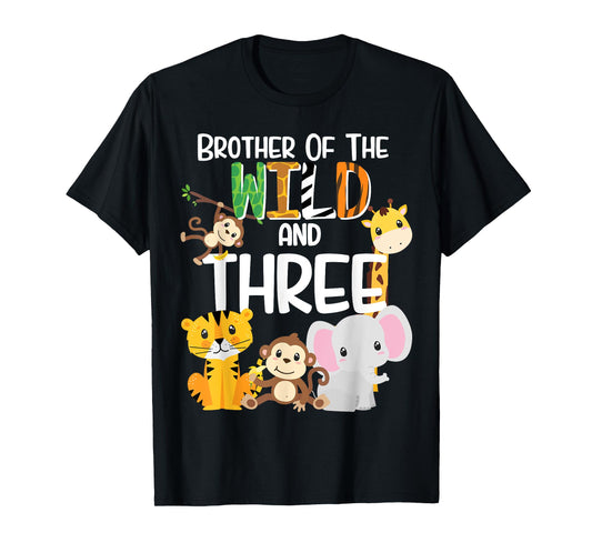 Brother of the Wild and 3 Zoo Theme Birthday Safari Jungle T-Shirt