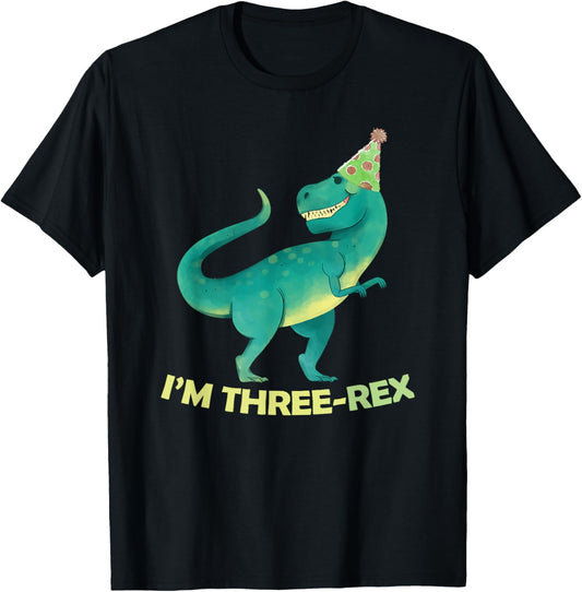 Kids 3 year old birthday gift Girls Shirt Dinosaur Three Rex T-Shirt