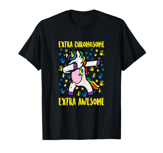 Down Syndrome Unicorn Extra Chromosome Awareness Girls Kids T-Shirt