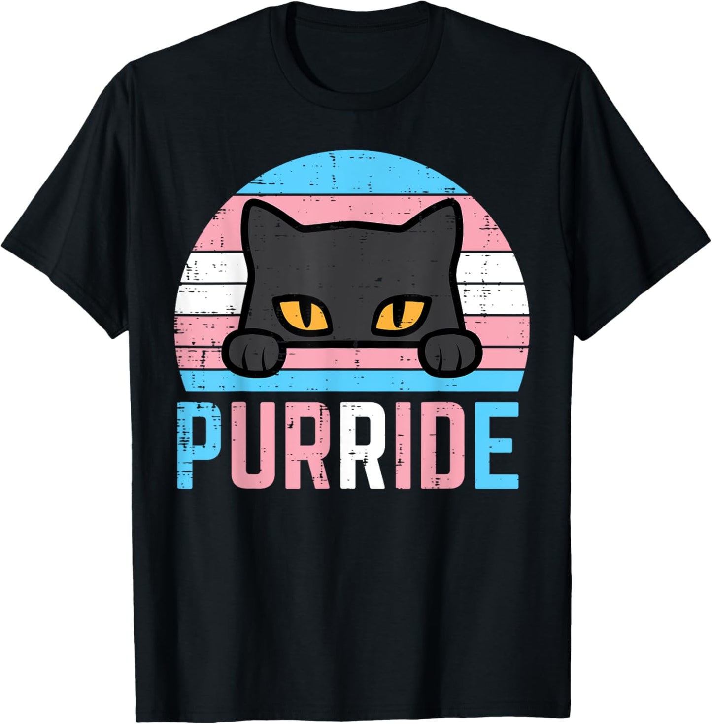 Transgender Cat Purride Trans Pride Flag LGBTQ Women Men T-Shirt