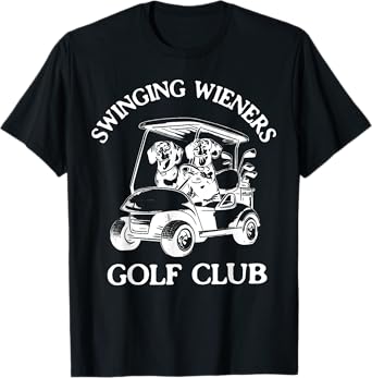 Swinging Wieners Golf Club Dachshund Wiener Dog Fathers Day T-Shirt