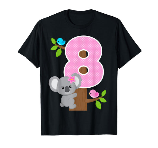 Koala Bear 8th Birthday Girl 8 Year Old Birthday Koalas Bday T-Shirt