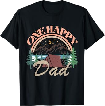One Happy Dad First Birthday Camping Matching Family Party T-Shirt