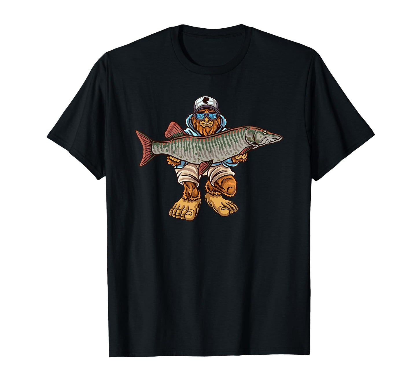 Muskie Fishing Tiger Musky Hunting Bigfoot Fishermen T-Shirt