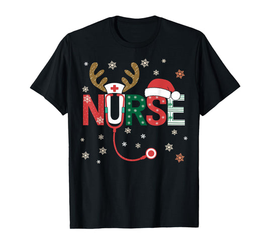 Nurse Christmas Stethoscope Nurses Xmas T-Shirt