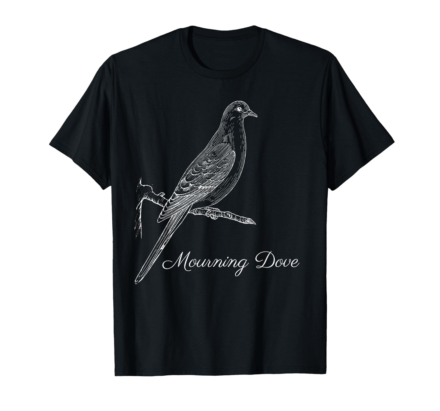 Mourning Dove T-Shirt Bird Tee Shirt Ornithology White Lines T-Shirt