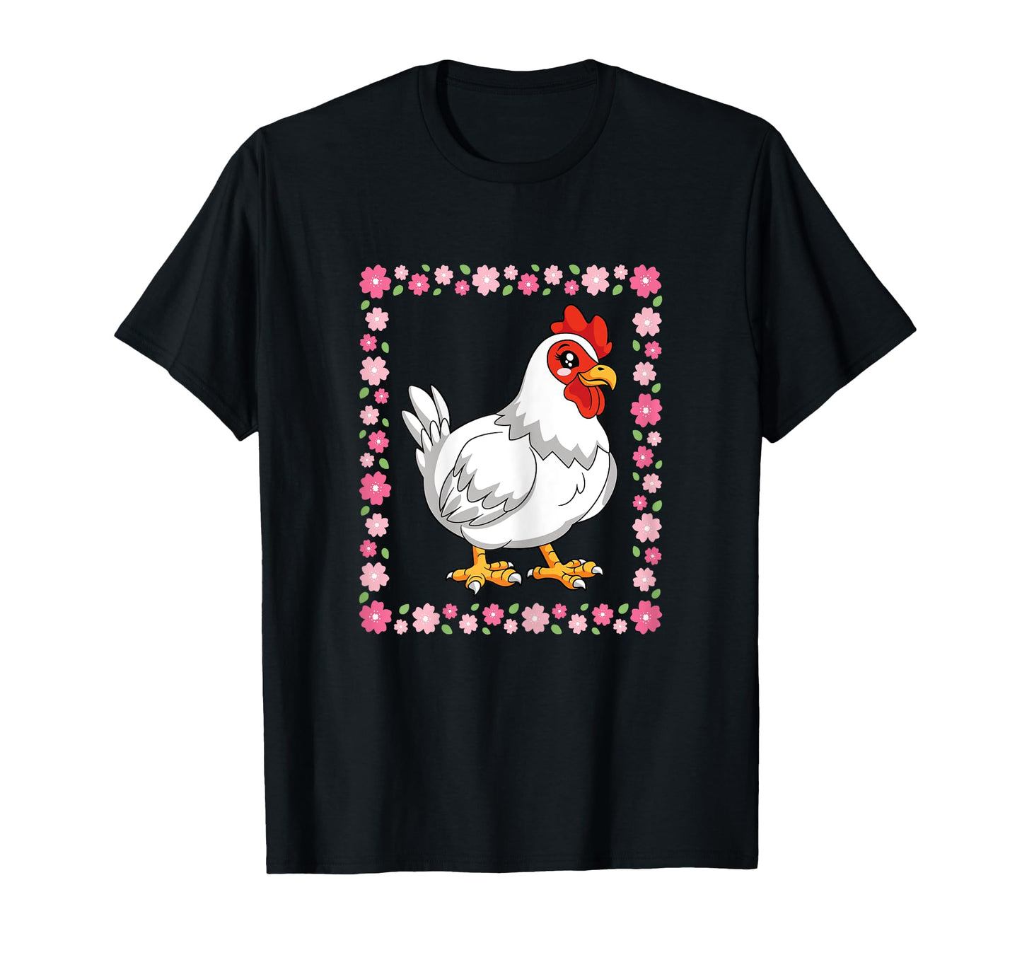 Cute Chicken Flower Chicken Lover Farming Women Girls T-Shirt