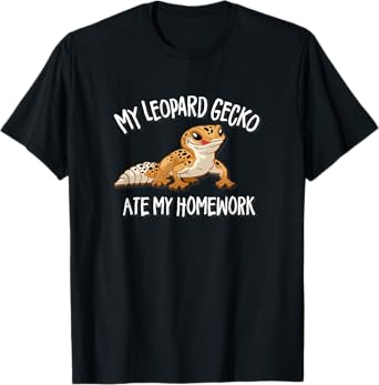 Kids Boys Girls Reptile Lover Pet Leopard Gecko Ate Homework T-Shirt