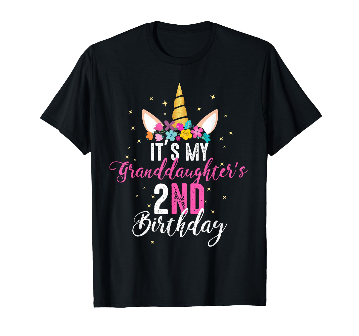Its My Granddaughters 2nd Birthay Girl Unicorn Birthday T-Shirt