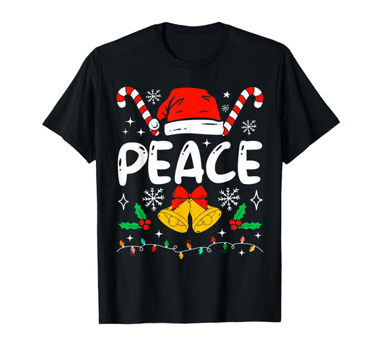 Peace Matching I Come In Peace Couples Santa Hat Christmas T-Shirt
