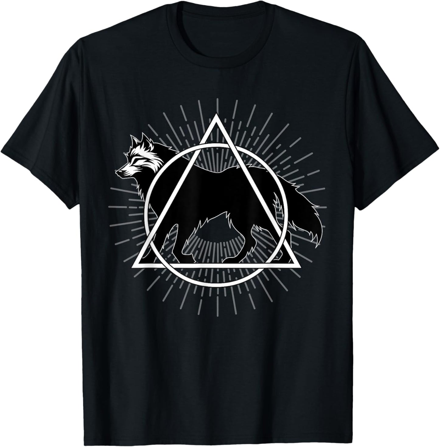 Therian Theta Delta Coyote Wolf Dog Fox T-Shirt - Unisex-Adults, Unisex-Kids - Black - Small - Short Sleeve - Modern Graphic T-Shirt - Wolf Theme - Unique Design