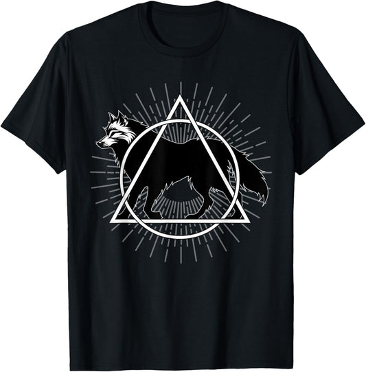 Therian Theta Delta Coyote Wolf Dog Fox T-Shirt - Unisex-Adults, Unisex-Kids - Black - Small - Short Sleeve - Modern Graphic T-Shirt - Wolf Theme - Unique Design