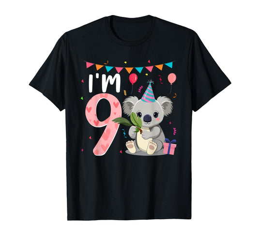 9th Birthday Girl Koala Bear 9 Year Old T-Shirt