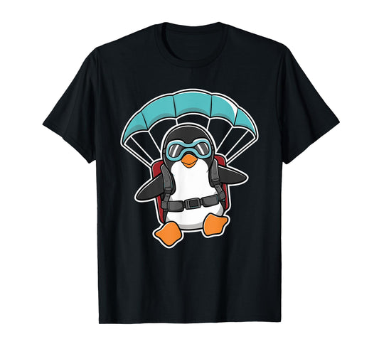 Paragliding Penguin Skydiving Parachute Skydiver T-Shirt